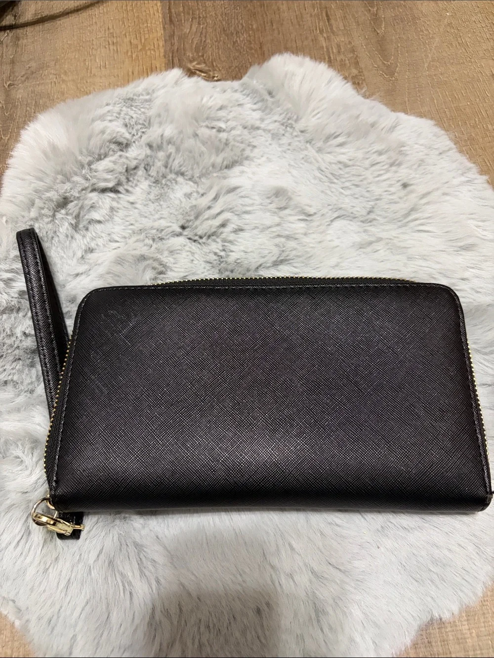 Steve Madden Black Wristlet Wallet with Gold Accent